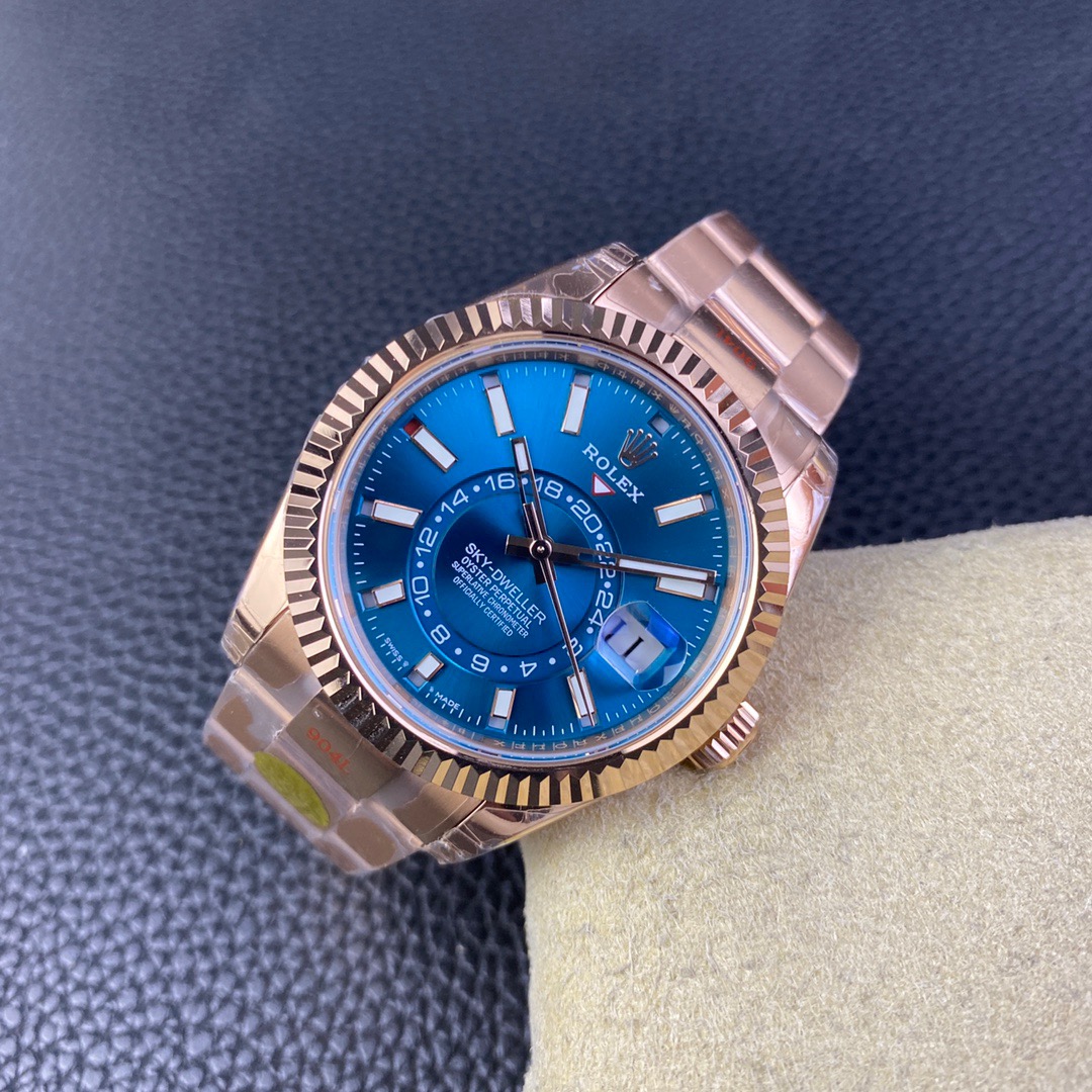 Rolex Rose Gold Sky-Dweller REF 336935 Blue Dial Watch