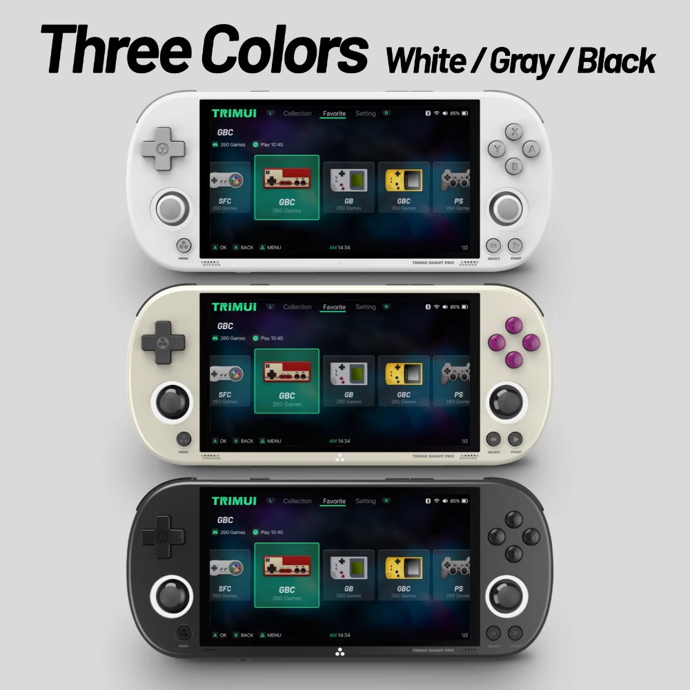 Trimui Smart Pro Handheld Game Console 4.96''IPS Screen Linux System Joystick RGB Lighting Retro Video Game Player