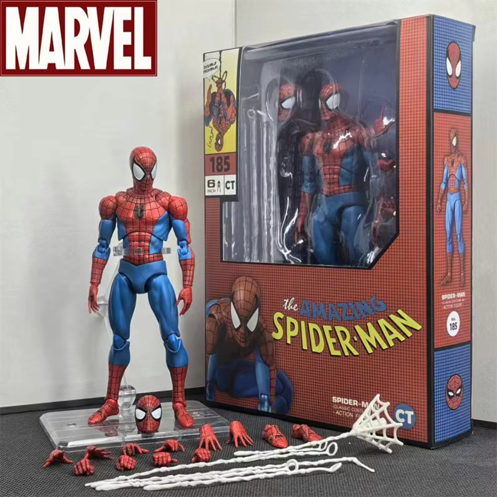 CT Mafex 185 Spiderman 6" Action Figure - High Quality Movable Statue Model Doll