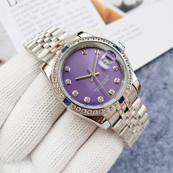 Women Datejust Purple Dial 31mm Diamond Bezel