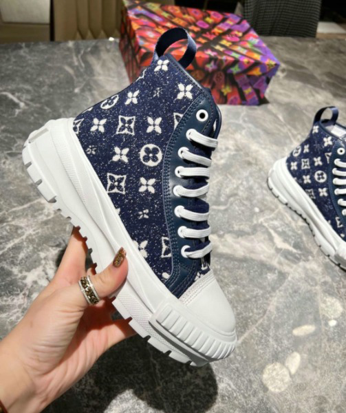 Louis Denim Monogram Squad Sneaker Boots