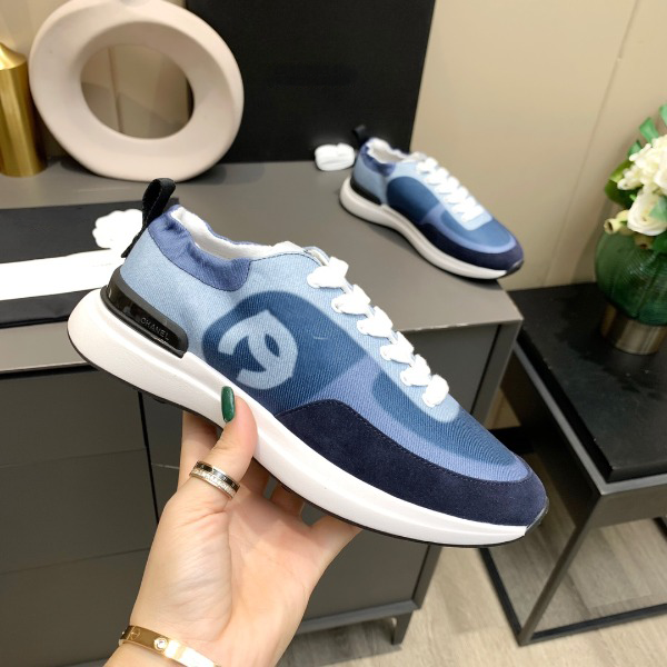 WOMEN CHANE Denim Suede Calfskin CC Sneakers