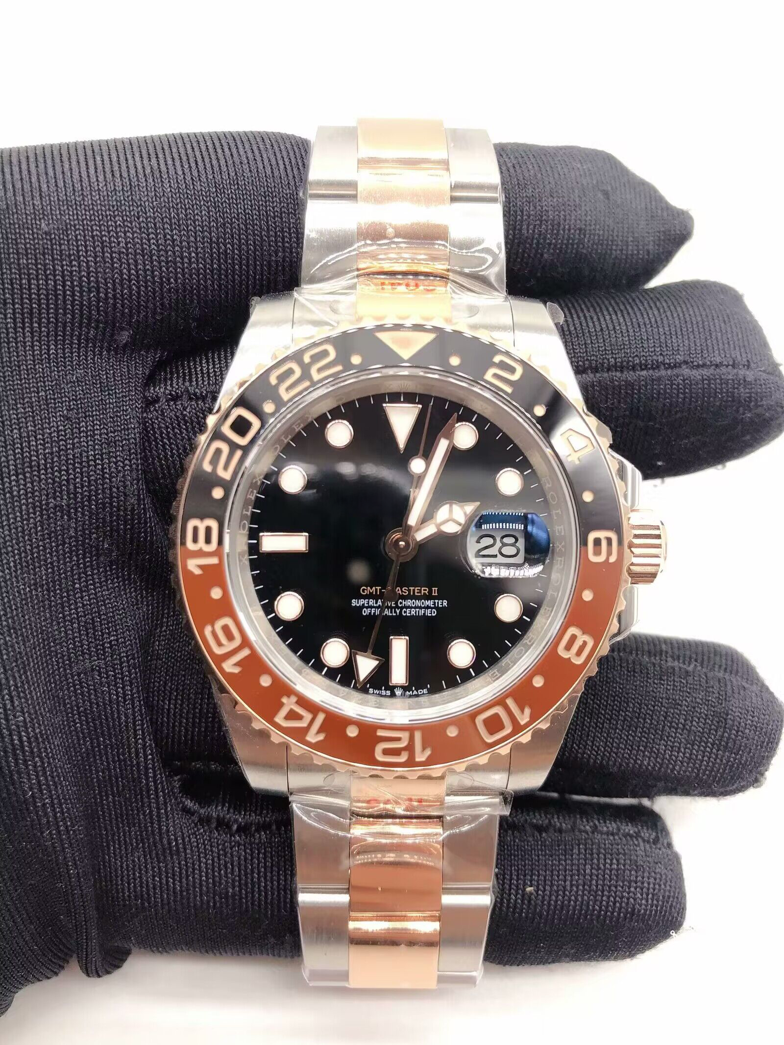 Clean Factory AAA Rootbeer GMT-Master II 40mm Two Tone Rose Gold